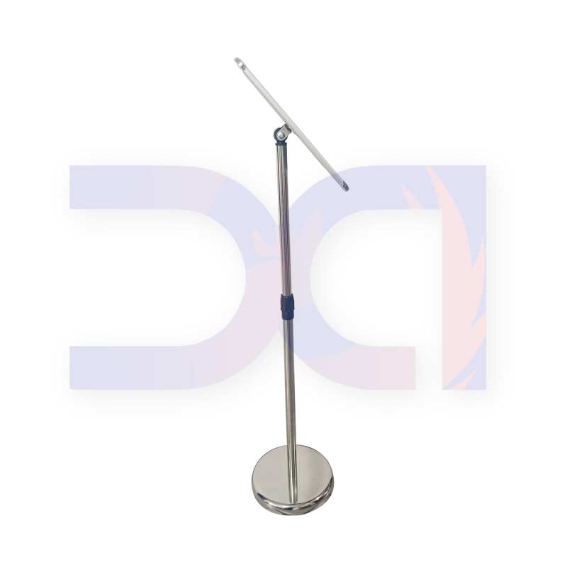 Darsa | Pedestal ajustable con porta grafica marco clip A4 -Plateado